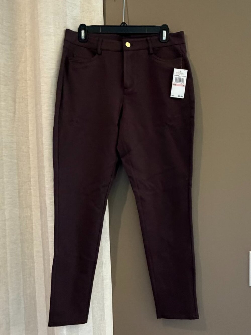 NWT Michael Michael Kors Chocolate Dress Stretch Pants Office Comfy, Size 10